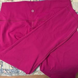 Lululemon hot pink size 16 yoga exercise workout pants EUC